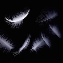 Obraz premium Feathers floating in the air generative ai illustration art