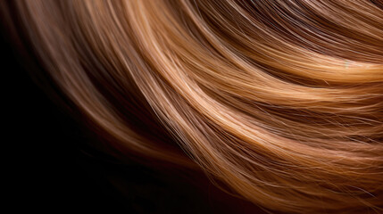 Beautiful healthy shiny hair texture with highlighted streaks.  Generative Ai