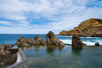 landscape of the Atlantic Ocean on the island of Madeira