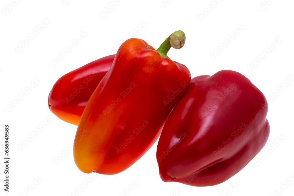 Wall mural red sweet peppers isolated