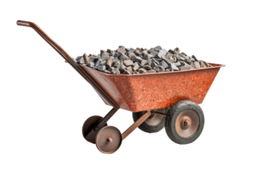 Wheelbarrow. isolated object, transparent background