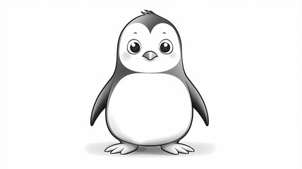 Fototapeta premium hand drawn cartoon cute penguin illustration 