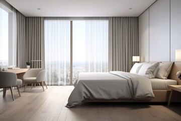 Fototapeta na wymiar modern hotel room minimal interior