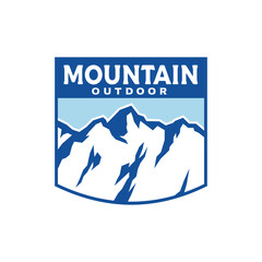 mountain badge emblem label sticker. vector logo illustration