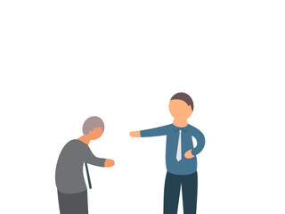 boss scolded flat design vector illustration