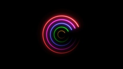 Abstract beautiful neon light loading icon illustration background