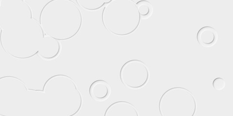Random sized large white inset rings or drops geometry objects background wallpaper banner pattern