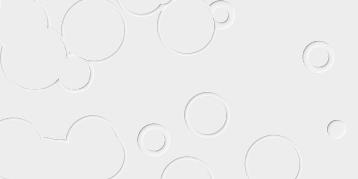 Random sized large white inset rings or drops geometry objects background wallpaper banner pattern