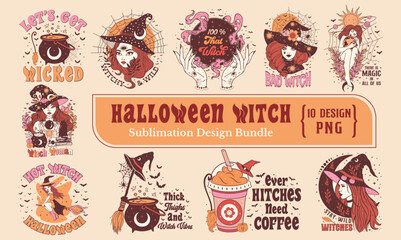 Halloween Witch PNG Sublimation Bundle
