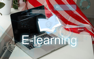 E-Learning. Internet education concept.