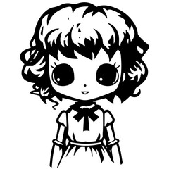 creepy doll vector illustration