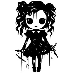 creepy doll vector illustration