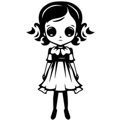 creepy doll vector illustration