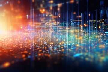 Fototapeta premium Abstract background of scientific and technological Big data. Generative AI