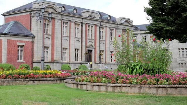 August 16, 2023, Yamagata City, Yamagata Prefecture. The foreground of Bunshokan, a nationally designated cultural property.