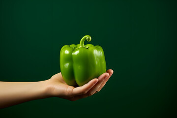 Hands holding a stuffed green bell pepper