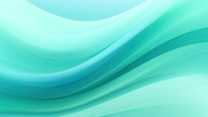 Gradient background in turquoise tones, smooth lines - obrazy, fototapety, plakaty
