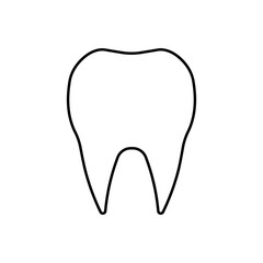 Tooth icon in line style on isolated background.Vector illustration.