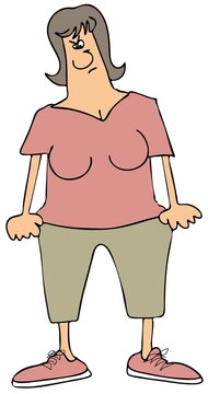 Angry woman in capri pants