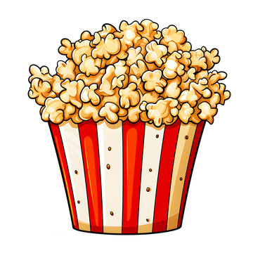 recommend clip art: cartoon popcorn clipart, transparent background