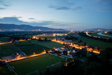 Fototapeta premium Rheintal bei Nacht