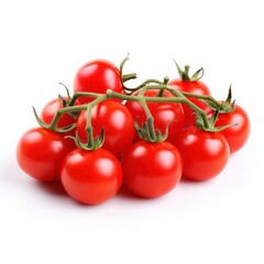 tomatoes on a branch . isolate 