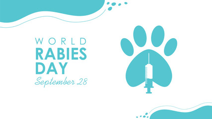 world rabies day banner template vector - obrazy, fototapety, plakaty