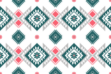 ethnic geometric seamless pattern. Geometric white background. Design for fabric, clothes, decorative paper, wrapping, textile, embroidery, illustration, vector