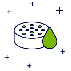 Filled outline Water sensor icon isolated on white background. Vector