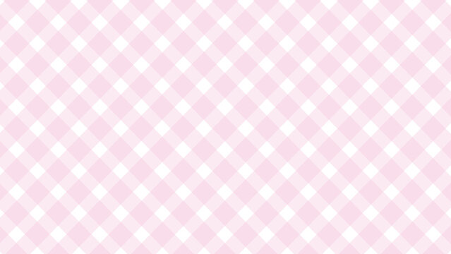 Diagonal pink checkered in the white background	