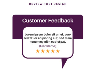 Vector customer feedback review post design template 