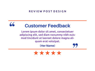 Vector customer feedback review post design template 