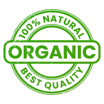 Grunge Green Organic, 100% Natural, Best Quality stamp sticker vector illustration
