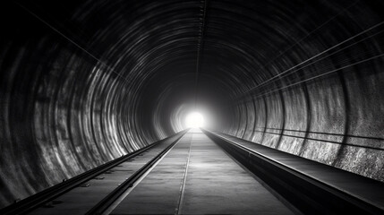 Science friction  or railway tunnel on empty space for. Generative AI. - obrazy, fototapety, plakaty