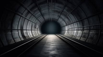 Science friction  or railway tunnel on empty space for. Generative AI.