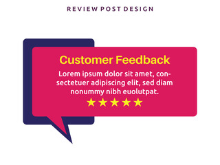 Vector customer feedback review post design template 