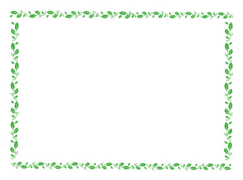 vector green frame with leaves, vector floral leaves for text and picture