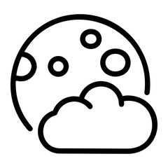 full moon line icon