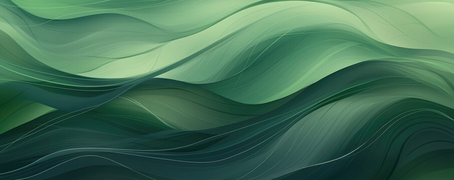 Abstract organic green lines as wallpaper background illustration