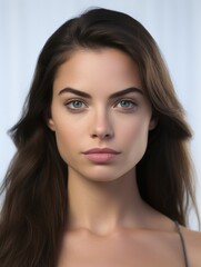 Obraz premium Beautiful portrait woman, facing camera