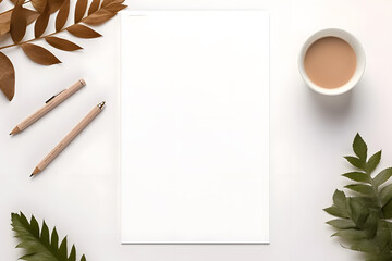 top view hand writing blank paper - obrazy, fototapety, plakaty