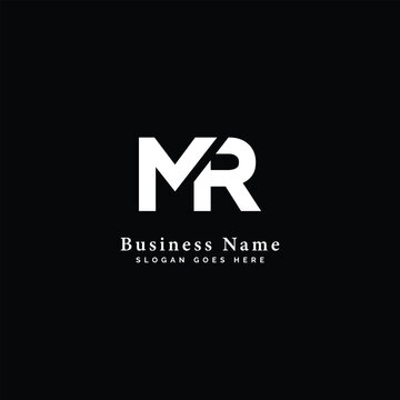 M, R, MR letter Logo Design Vector Template. Abstract Alphabet MR logo Illustration