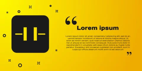 Foto op Canvas Black Electrolytic capacitor icon isolated on yellow background. Vector © Kostiantyn