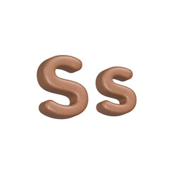 3D alphabet Letters A to Z with a Soft Couch, foam surface on a White Isolated background.