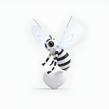 3d rendered illustration of a bee on white background