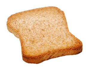 Slice of toasted bread isolated on transparent layered background.