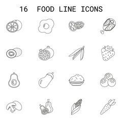food icons set isolated on white
