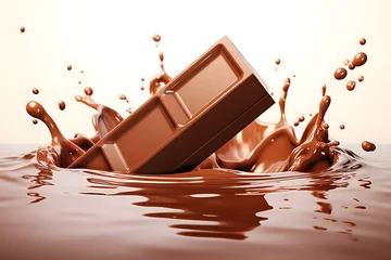 Rolgordijnen chocolate and milk splash © AGSTRONAUT