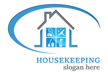 Reinigunsfirma, Reinigunsservice, Hausputz - Logo, Icon - housekeeping sign