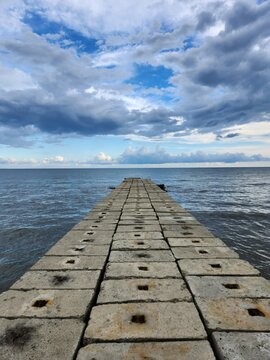 Footpath to the ocean, Pagatan Beach, South Kalimantan, Indonesia